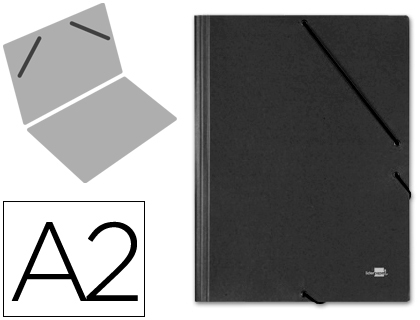 Carpeta de gomas para planos Liderpapel A2 cartón negro